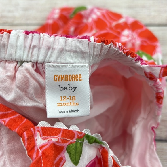 Gymboree Floral Wrap Dress with Undershorts Girls Size 12 to 18 Months - Picture 4 of 6